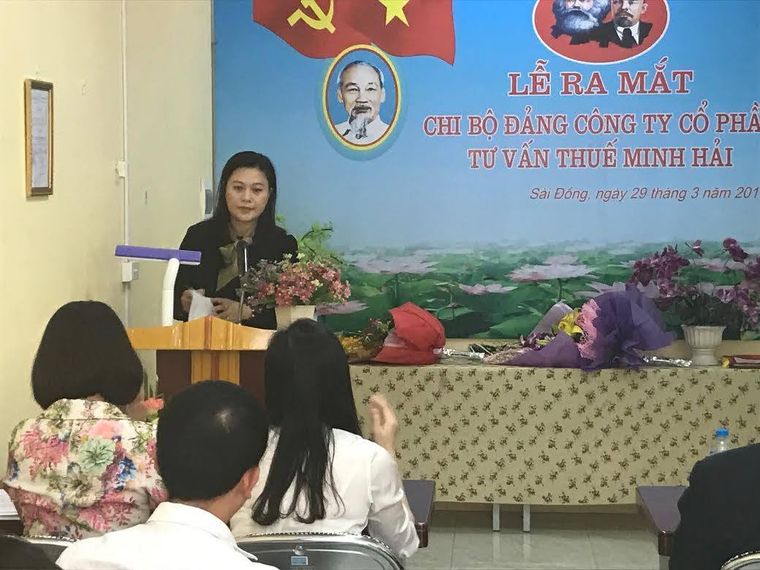 Phát biểu tại sự kiện của công ty